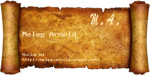 Meleg Arnold névjegykártya